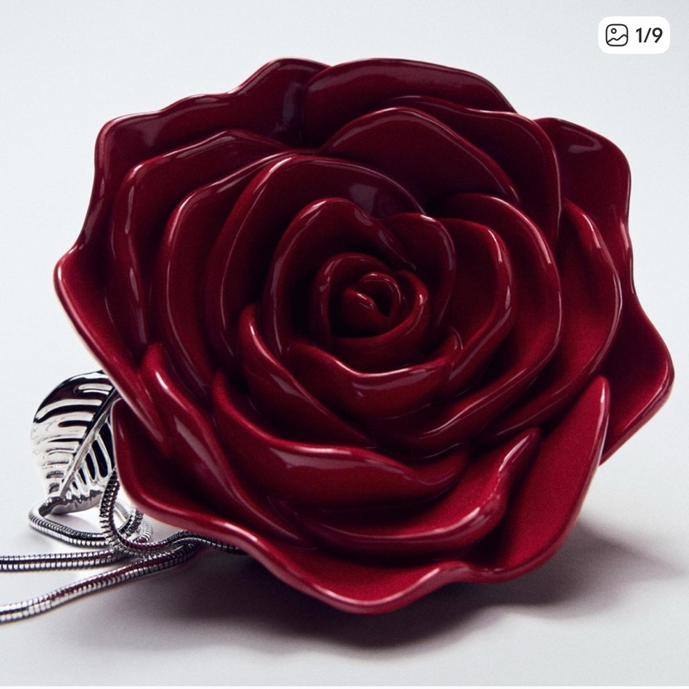 Zara Red Rose box Bag